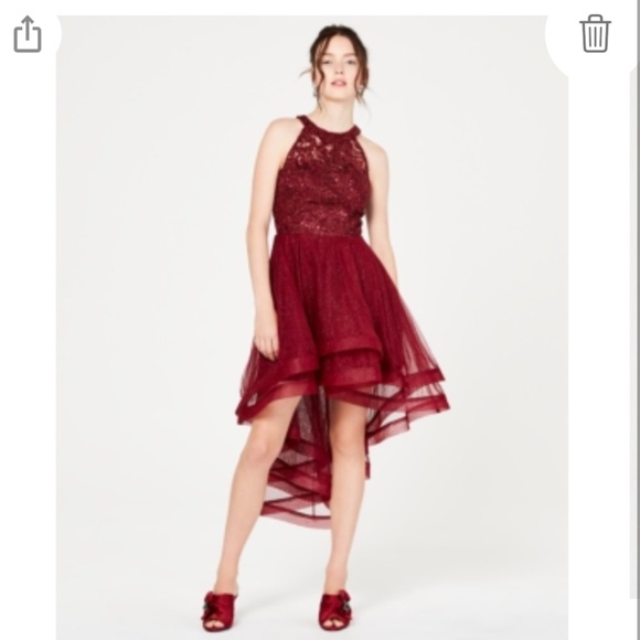 SAY YES TO THE PROM Dresses & Skirts - Say Yes to the Prom Juniors' Illusion Embroidered High-Low Gown Size 7 NWT